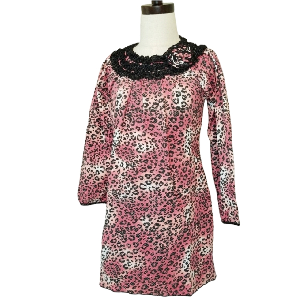 NEW Gigi Girl 6T Pink Animal Print Leopard Cheetah Long Sleeve Dress